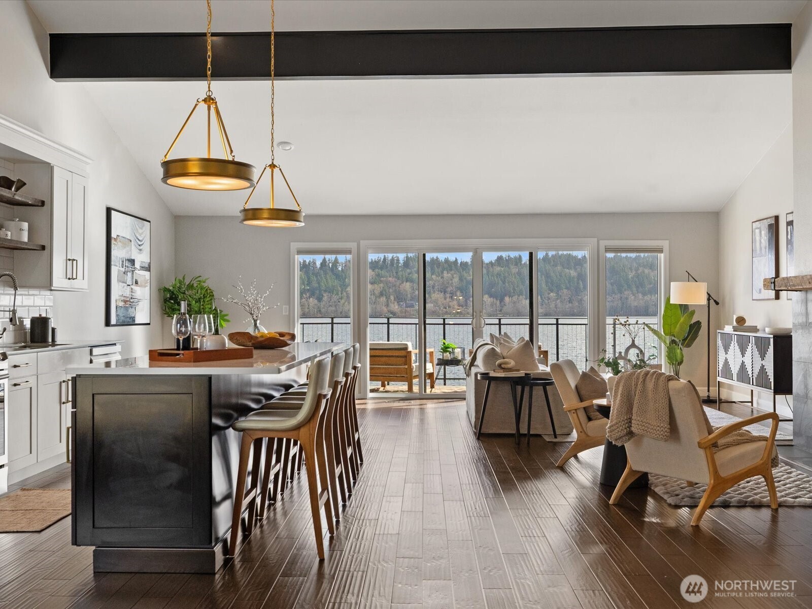 17412 Northeast 40th Place, Unit A6 Redmond, WA 98052 - Photo 8 of 40 a living room with furniture and floor to ceiling windows