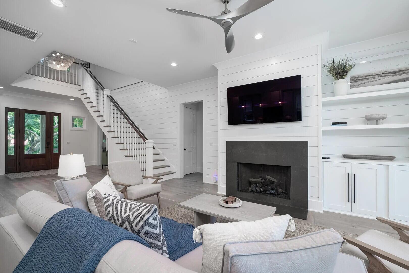 2501 Clear Marsh Road Seabrook Island, SC 29455 - Photo 12 of 42 living room fireplace