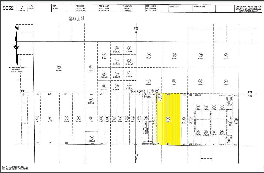 Vic 190th E & Holcomb Ridge Road Llano, CA 93544 - Photo 9 of 10 3062007018 map2