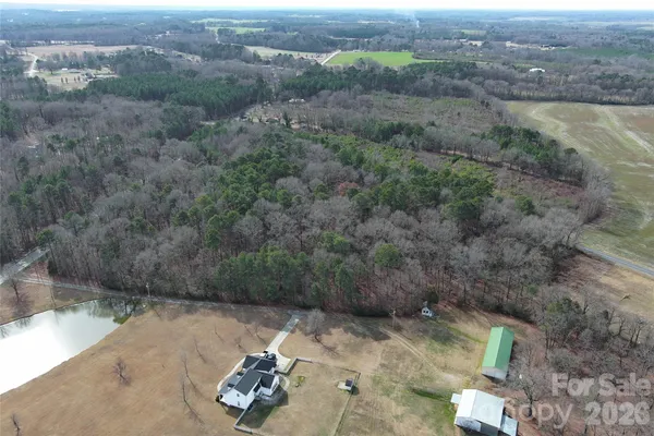 a view of a backyard with trees