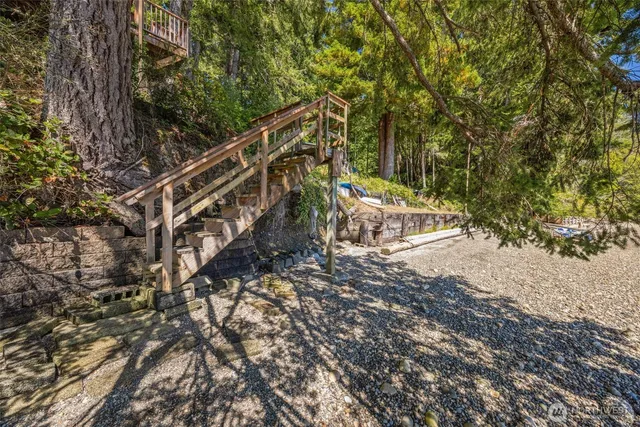 a backyard of a house with lots of green space