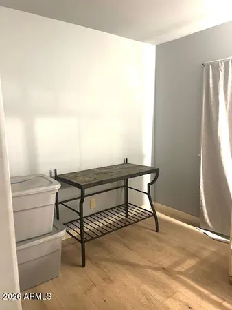 a view of a livingroom with furniture