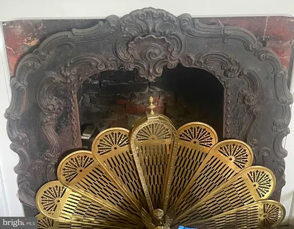 a close view of fireplace