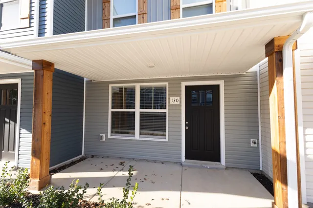 a front view of a house with a window