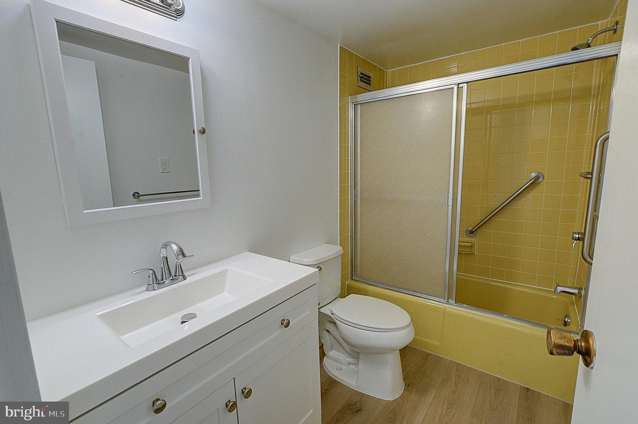 5225 Pooks Hill Road, Unit 911N Bethesda, MD 20814 - Photo 10 of 12 a bathroom with a sink mirror vanity and toilet