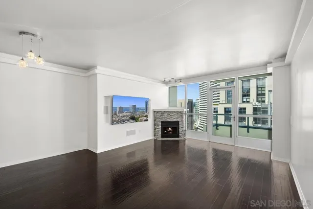 a view of city with tall buildings