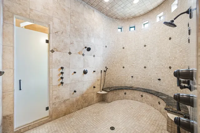 a room with window and cabinet