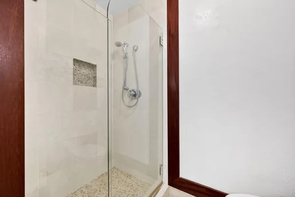 a bathroom with a shower