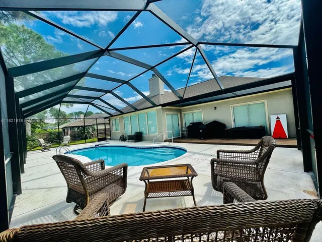 a outdoor view with a sitting space