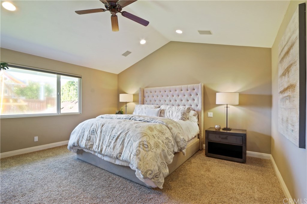 32682 7 Seas Drive Dana Point, CA 92629 - Photo 22 of 32 Master suite with high ceilings, picture window, ceiling fan & great mood lighting.
