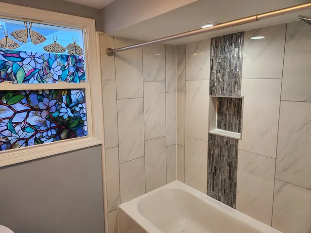 a bathroom with a shower