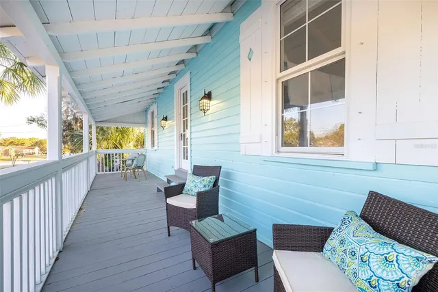 a outdoor living space with furniture