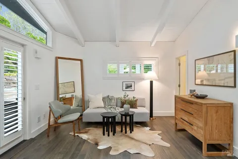 a view of a backyard with a garden