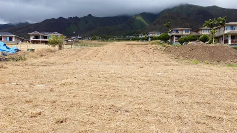 a view of backyard with mountain view