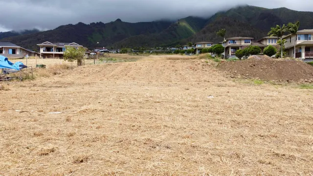 a view of backyard with mountain view