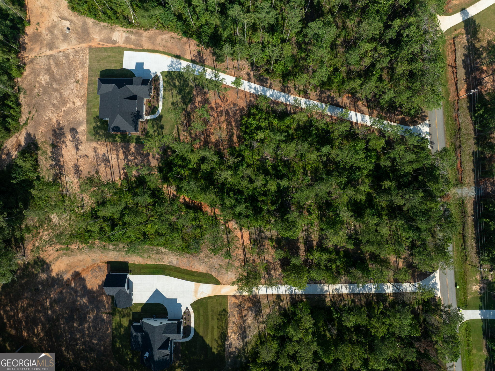 297 Bishop Road Meansville, GA 30256 - Photo 72 of 77 an aerial view of house with yard swimming pool and outdoor seating