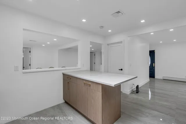 a view of a kitchen counter top space