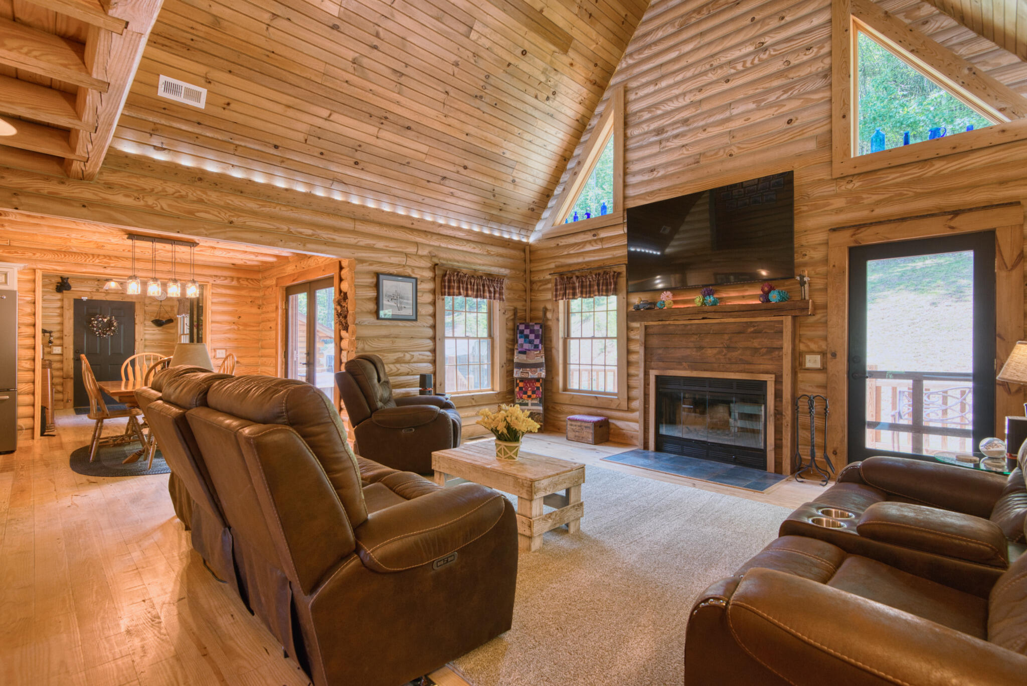 567 Weeks Road Northwest Floyd, VA 24091 - Photo 24 of 71 a living room with furniture and a fireplace