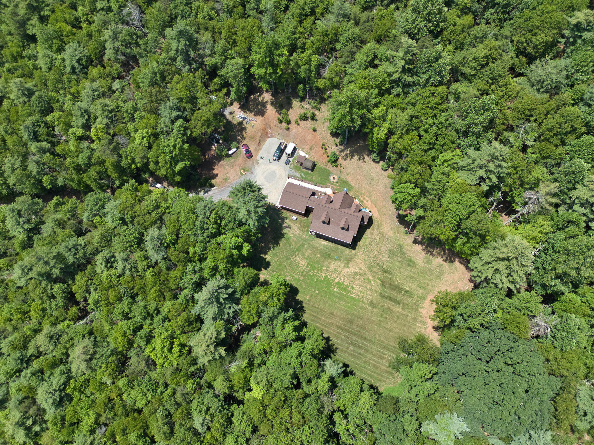 567 Weeks Road Northwest Floyd, VA 24091 - Photo 70 of 71 an aerial view of residential house with outdoor space and trees all around