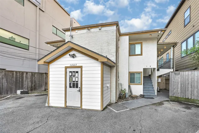a view of a house with a garage