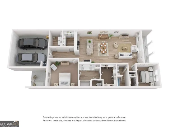 a view of a living room with furniture