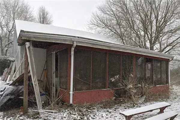a view of a wooden door