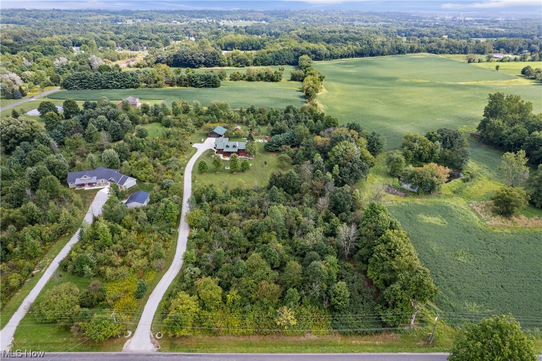 View of drone / aerial view of 5.02 wooded acres