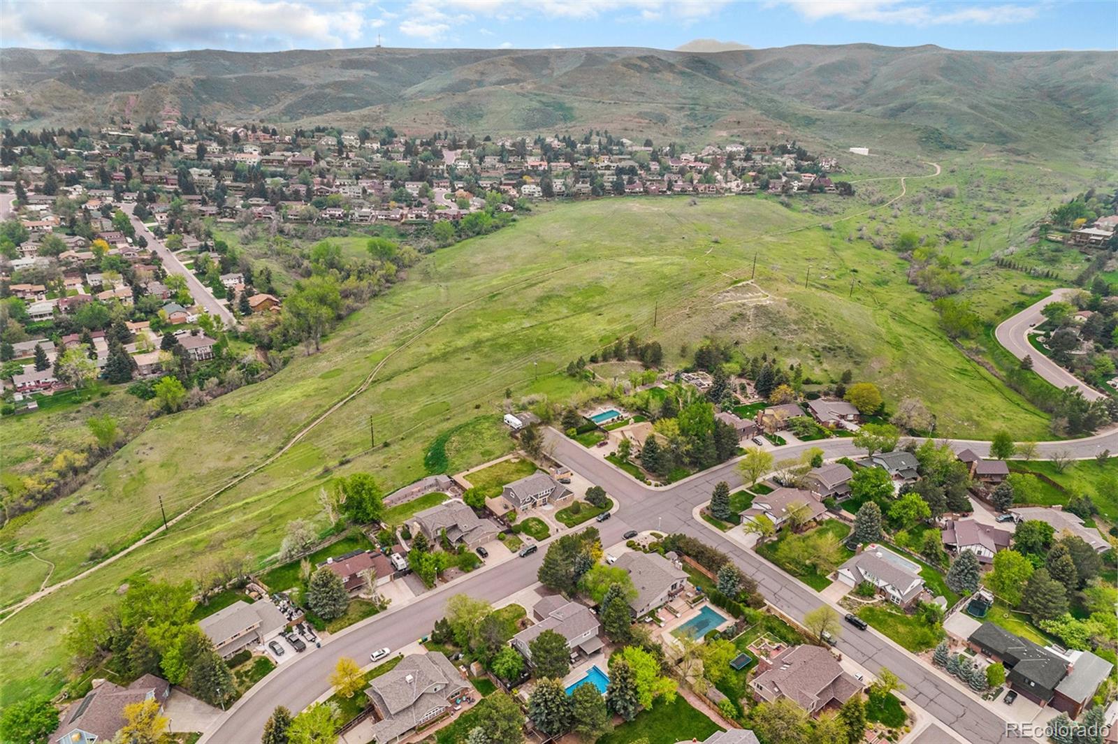 217 South Deframe Way Golden, CO 80401 - Photo 34 of 34 an aerial view of residential houses with outdoor space
