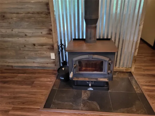 a living room with a fireplace