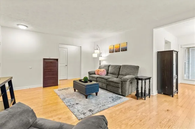 a living room with furniture and a couch