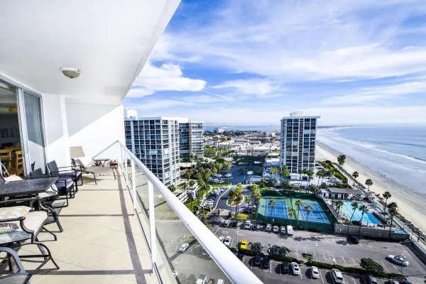 a view of city from balcony