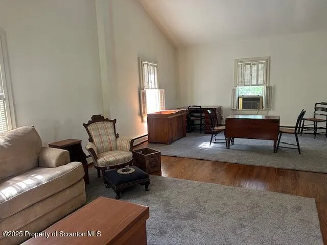 a living room with furniture