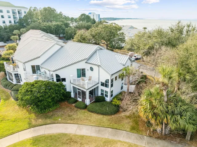 an aerial view of a house