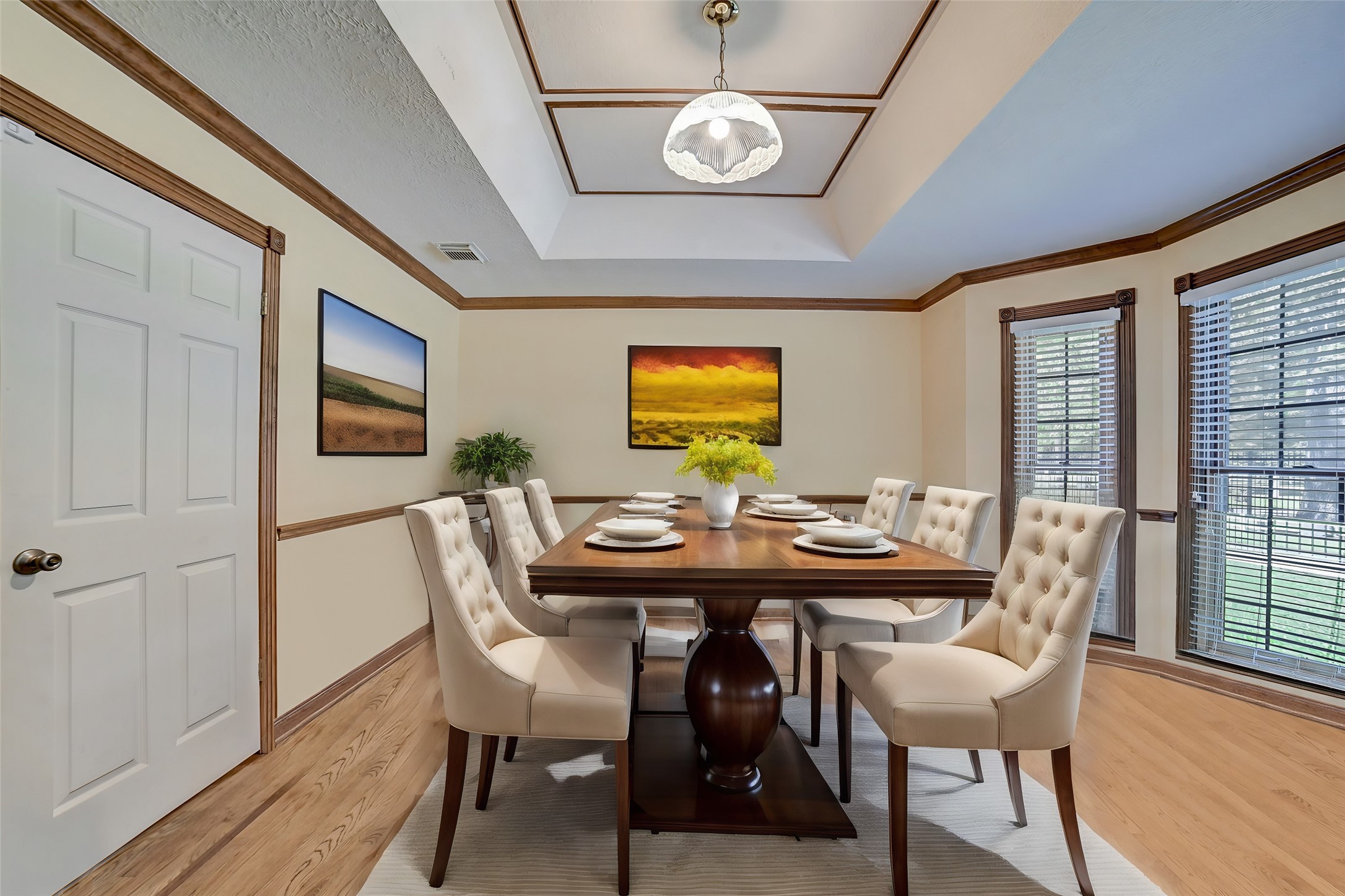 29803 Huffman Cleveland Road Huffman, TX 77336 - Photo 16 of 49 a view of a dining room with furniture window and wooden floor