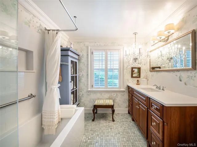 a bathroom with a sink and a bathtub