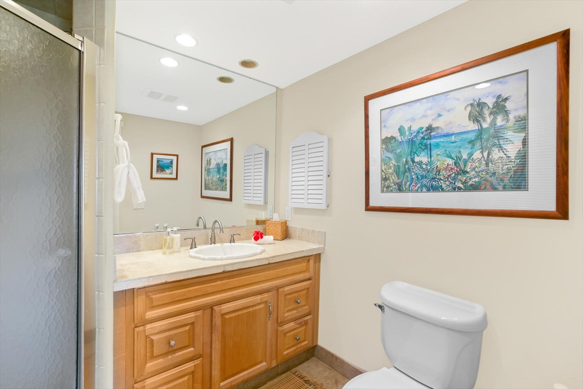 1870 Hoone Road, Unit 802 Koloa, HI 96756 - Photo 18 of 24 a bathroom with a toilet sink and mirror