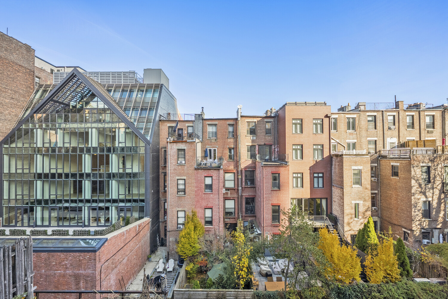 145 West 80th Street, Unit 4R Manhattan, NY 10024 - Photo 14 of 16 a view of a residential apartment building with a yard