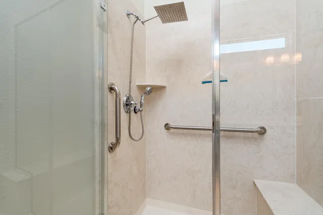 a bathroom with a shower