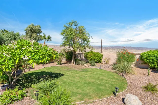 a view of a backyard