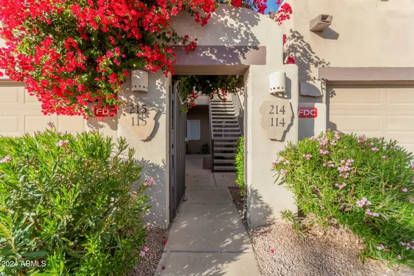 a front view of a house with a tree