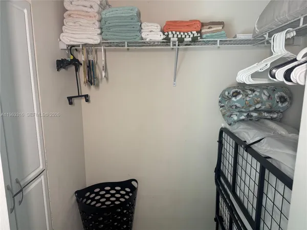 a close view of walk in closet