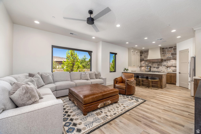 168 South Rancho Santa Fe Virgin, UT 84779 - Photo 29 of 68 Open-concept casita with wood-finish flooring, recessed lighting, and a modern ceiling fan