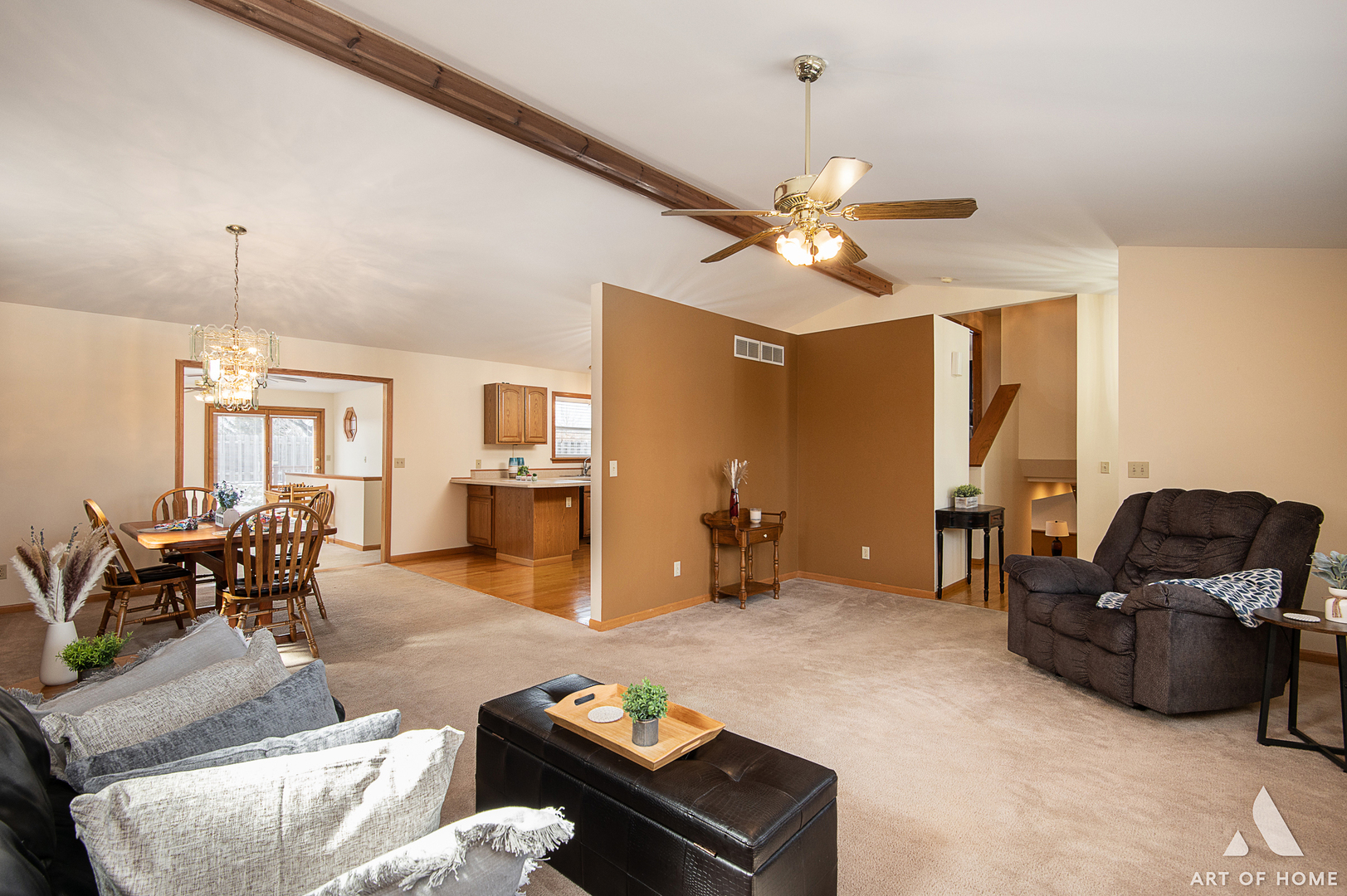 407 Wimbleton Trail McHenry, IL 60050 - Photo 4 of 38 a living room with furniture and a chandelier