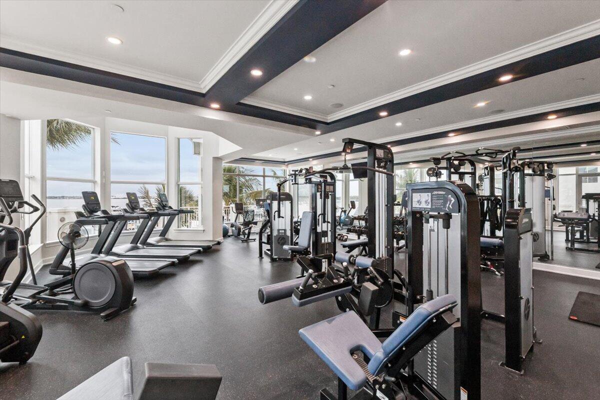 815 Northwest Flagler Avenue, Unit 201 Stuart, FL 34994 - Photo 36 of 43 a view of a room with gym equipment
