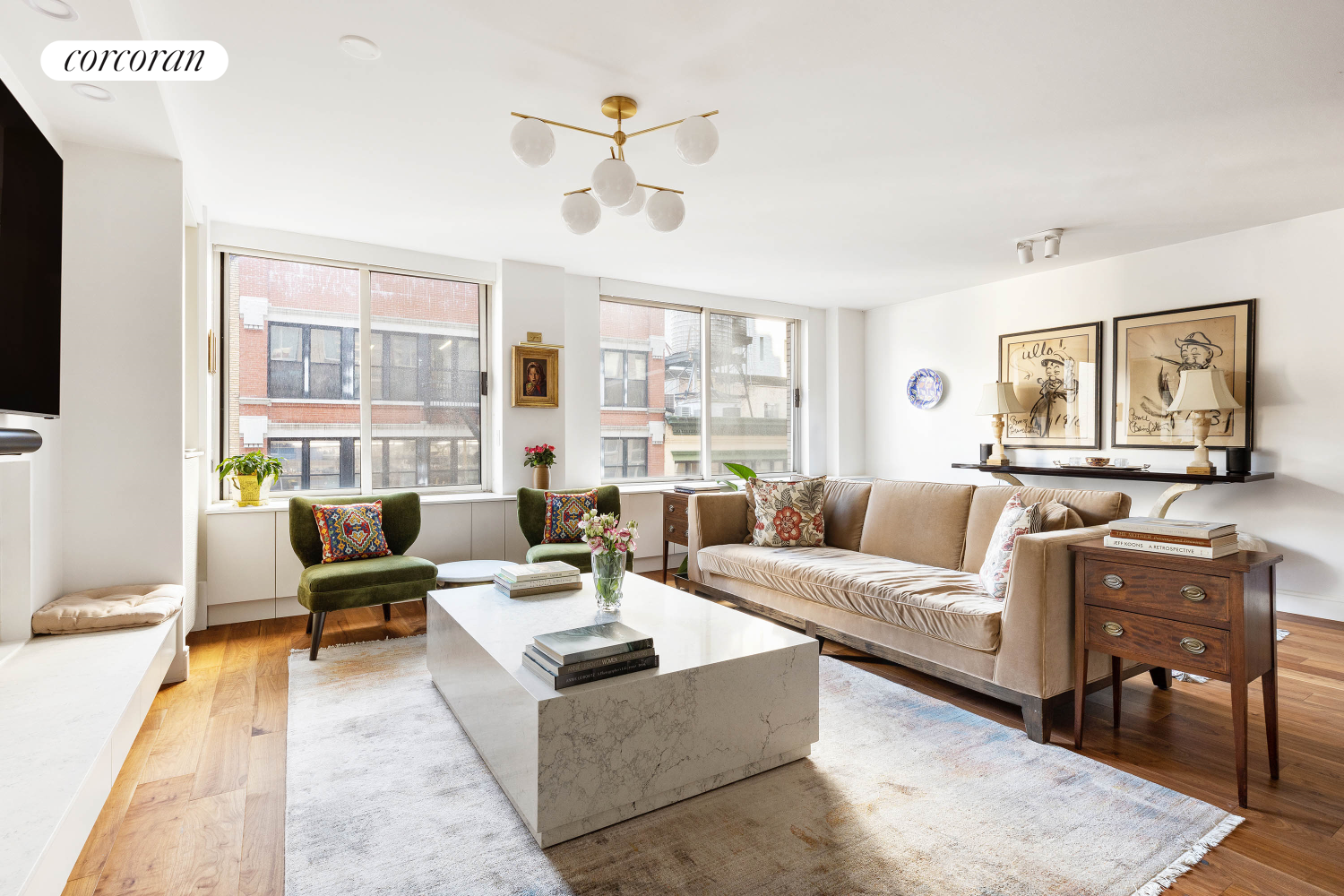 170 East 87th Street, Unit W7C Manhattan, NY 10128 - Photo 1 of 15 a living room with furniture and a large window