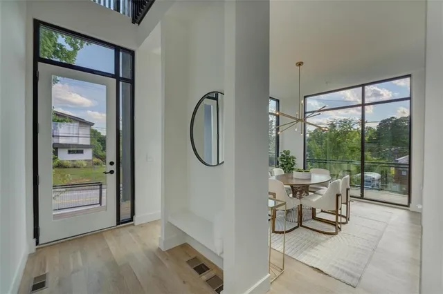 a view of an entryway with staircase