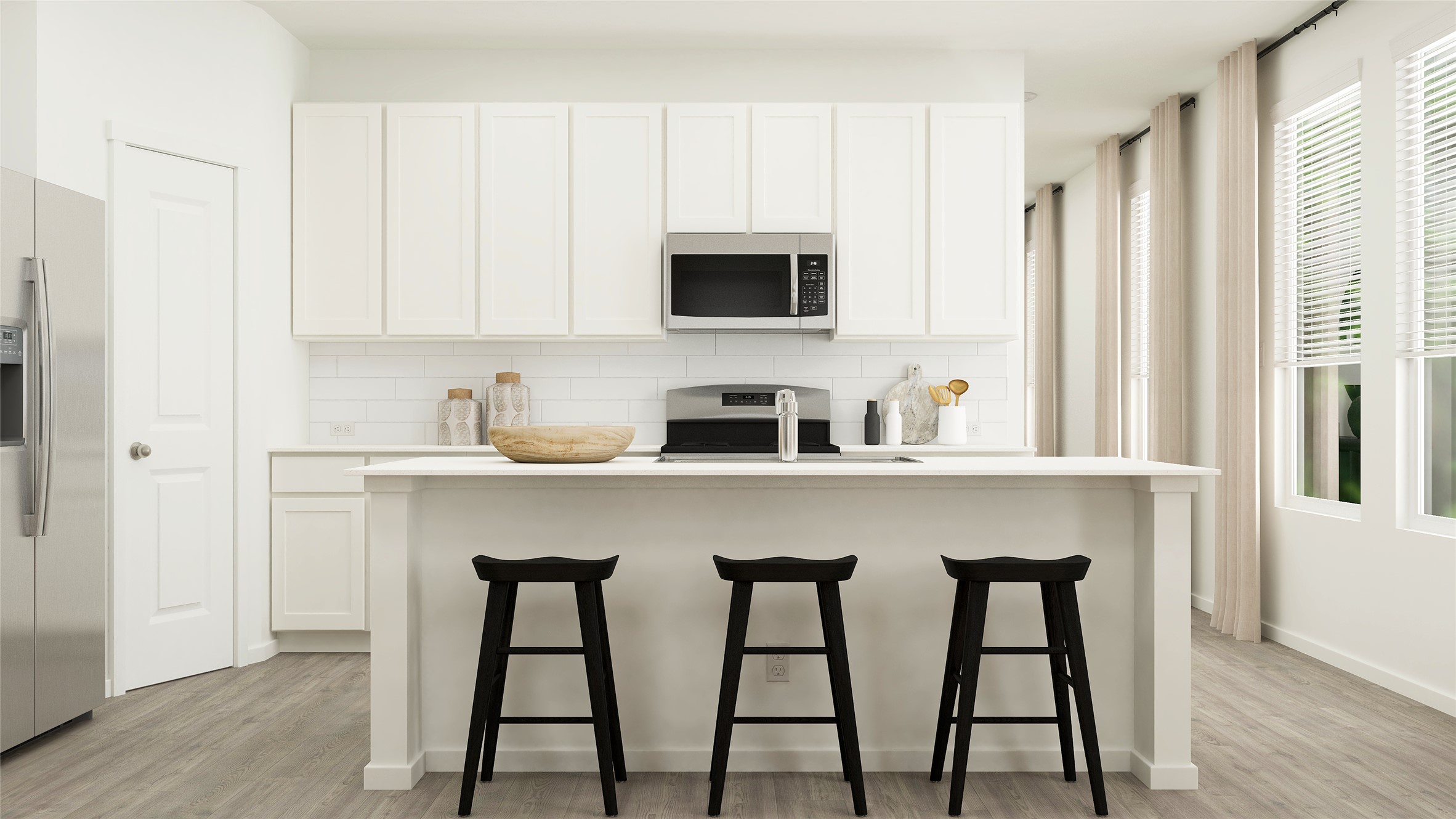 13304 Trumpet Creeper Drive Elgin, TX 78621 - Photo 13 of 28 a kitchen with stainless steel appliances granite countertop white cabinets a sink counter space and a window