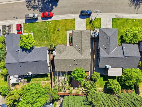 an aerial view of multiple house