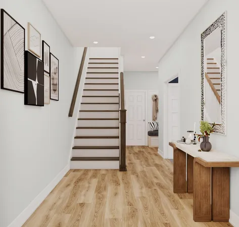 a view of an entryway with furniture