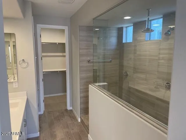 a bathroom with a shower